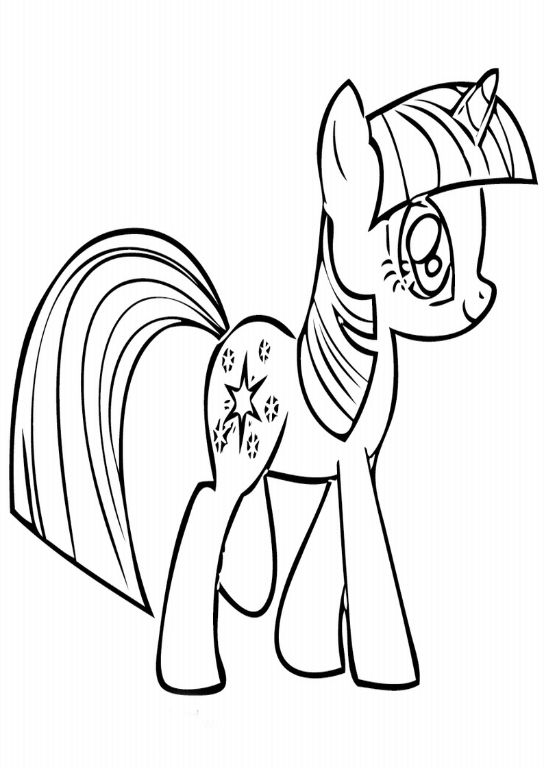 kolorowanka My little Pony Twilight Sparkle, malowanka jednorożec do wydruku dla dziewczynki numer 4